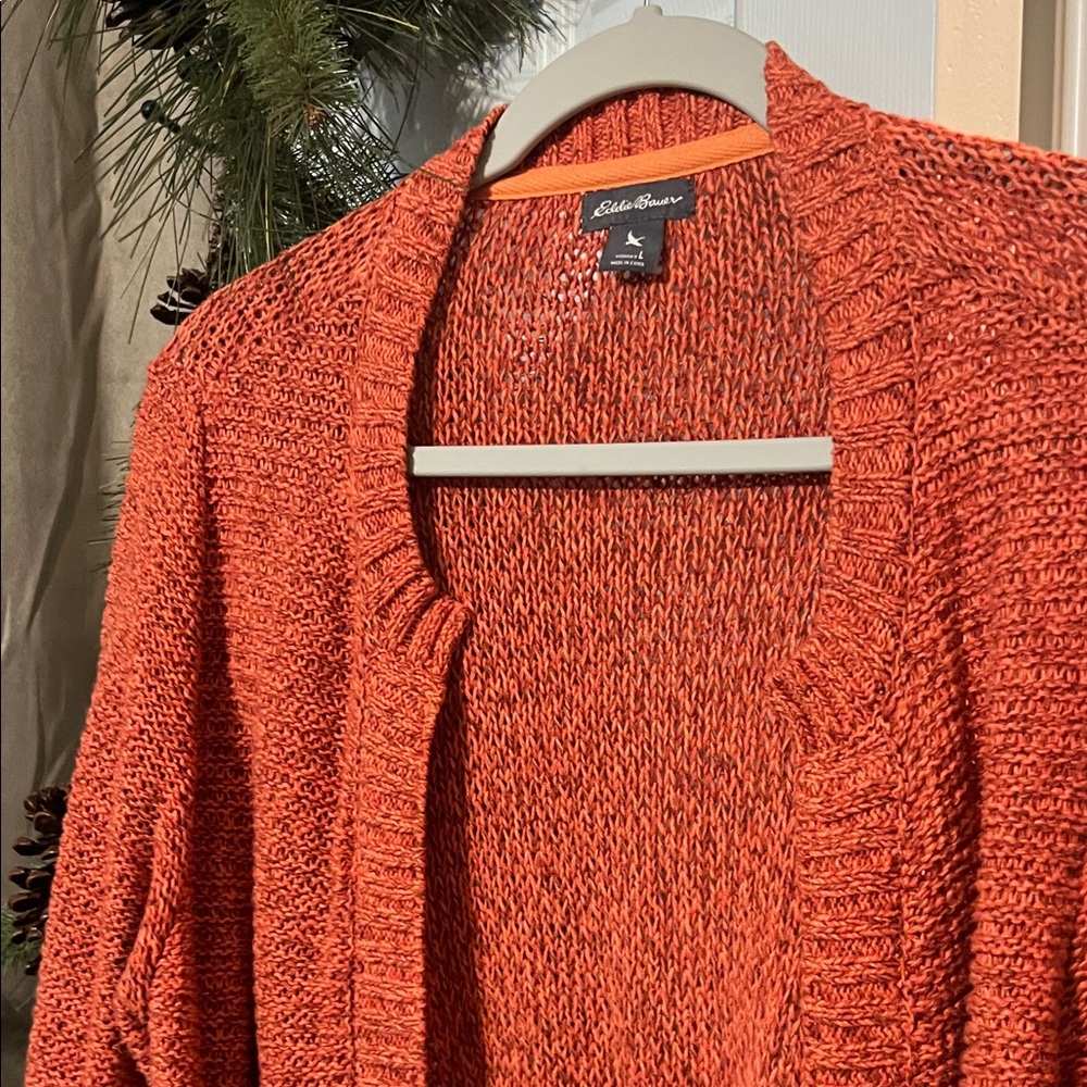 Eddie Bauer Vibrant Orange Women's Cardigan - Picture 5 of 8